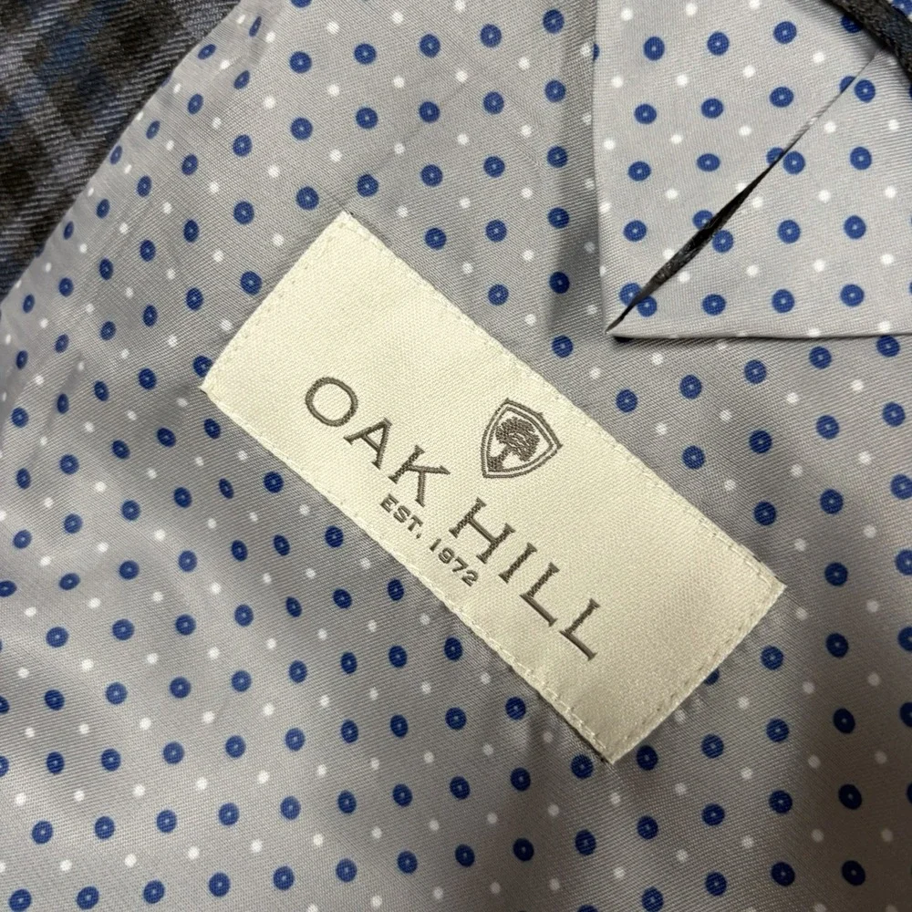 Oak Hill Blazer 4XL Men Gray Glen Plaid Check Basket Weave Sport Coat Jacket NWT